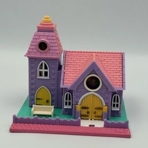 Vtg 1993‎ BlueBird Polly Pocket WEDDING CHAPEL Lights Do Not Work Not Incomplete